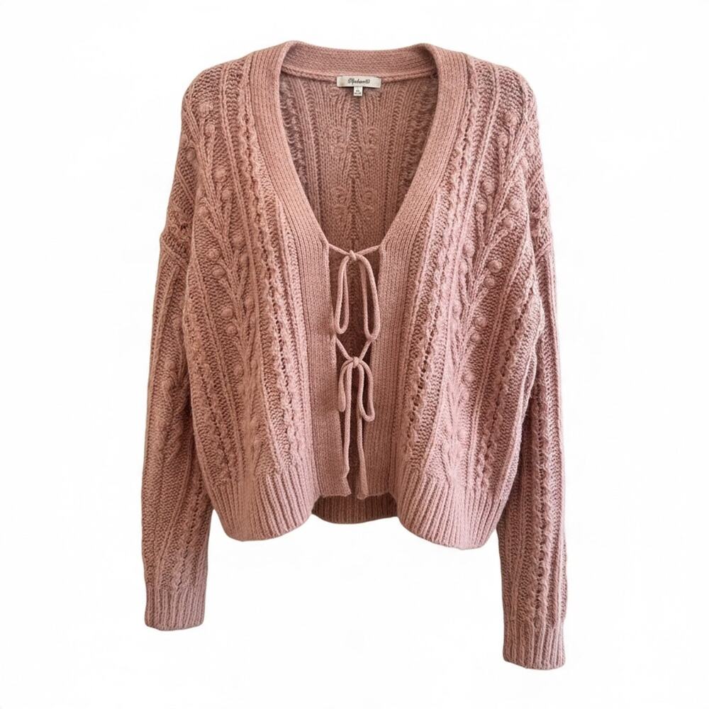 Madewell Cable Tie Front Cardigan Sweater Small Pink Alpaca Blend
Bobble Pointel